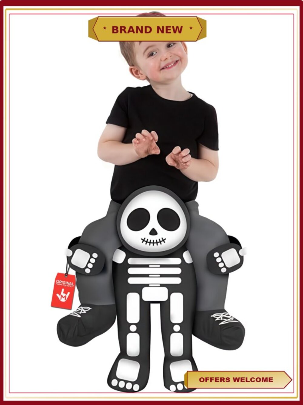 Toddler Skeleton Piggyback Costume Ride On Halloween